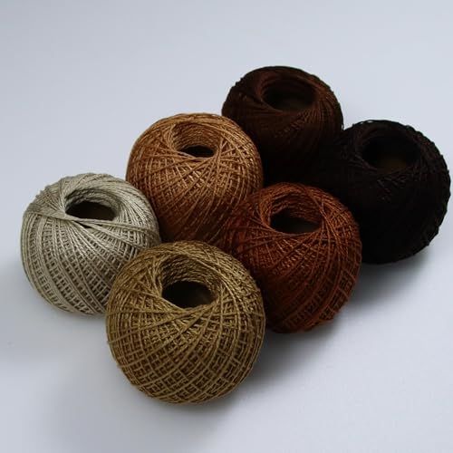 KCS Mercerized Pearl Cotton Thread Size 8 Crochet Needlework Embroidery Threads Ball (6, 04) - color: 04