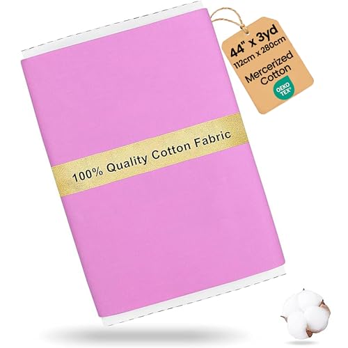 Craftido-19 Options-100% Cotton Fabric by The Yard in Solid Color 44”Wide by 3yd (9 ft) -Medium Weight 5.2 oz-Soft Cotton for Quilting, Sewing, Crafts, Binding, Backing and Lining - Sweet Pink - color: Sweet Pink