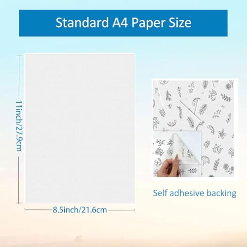 Hoxemator Water Soluble Stabilizer for Embroidery, 24 PCS 8.5"x 11" Printable Stick and Stitch Embroidery Paper Wash Away, Dissolvable Sulky Sticky Fabri-solvy Stabilizer for Machine/Hand Embroidery