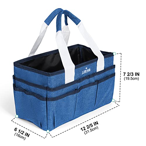 JJRING Craft Organizer Tote Bag Art Storage Caddy Blue - color: Blue, size: Small