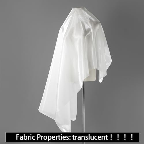 White Organza Fabric by The Yard, 44" Wide Sheer Fabric 5 Yards - color: White, size: 5 yard pre cut