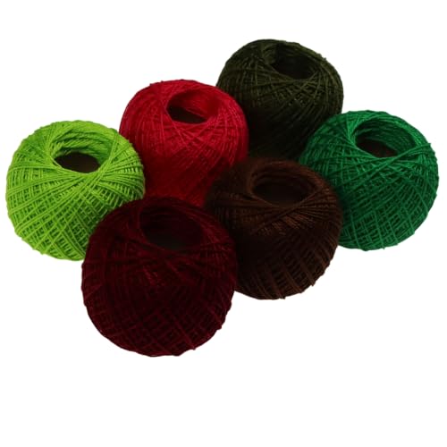 KCS Mercerized Pearl Cotton Thread Size 8 Crochet Needlework Embroidery Threads Ball (6, 15) - color: 15