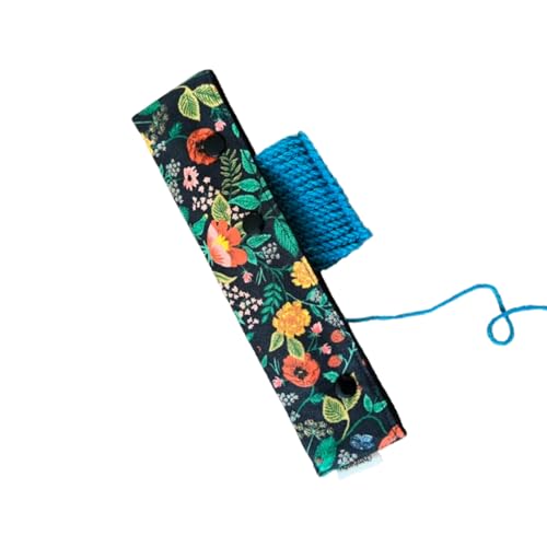 DPNs Needle Cozy, DPN Holder, Double Pointed Needle Case for Sock, Glove or Hat Knitting (BlackFloral)