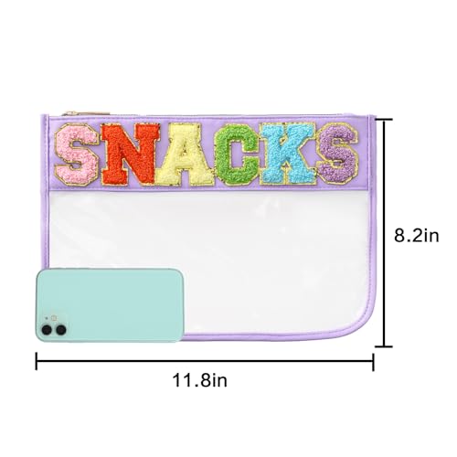 DYSHAYEN Clear Snacks Bag for Travel - color: Purple-Snacks