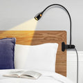 acegoo Minimalist Clip On Reading Light, Head Switch Headboard Book Lamp - color: Black