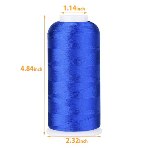Simthread Rayon Embroidery Thread 5500 Yards, 40wt 100% Rayon Viscose for Commercial and Domestic Machines - Blue 1134 - color: Blue1134