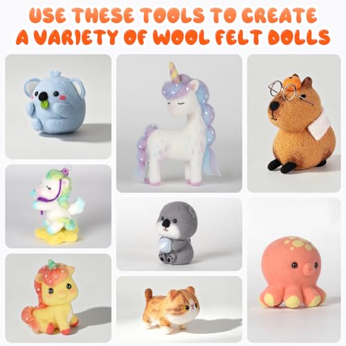 Needle Felting Kit with 8-Needle Tool & 3 Single-Needle Handles | 30 Barbed Felting Needles in 3 Sizes | Includes Finger Guards & Storage Case | Essential DIY Wool Felting Supplies for Crafters - color: Multi-color/39 pcs