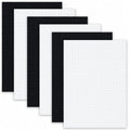 6PCS Aida Cloth 14 Count Black & White – Cotton 14 Ct Aida Cloth 12x18 Inch Cross Stitch Fabric Kit for Needlework and Embroidery (3PCS Black and 3PCS White) - color: Black, White(14count)