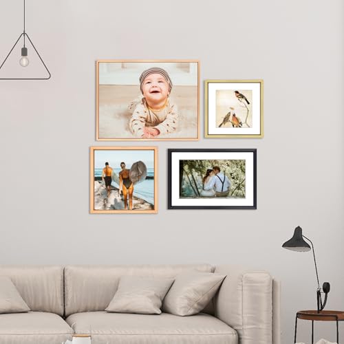 BKABOT 7x7 Black Square Picture Frame HD Glass 1Pack 6x6 Mat Wall Table - color: Black, size: 7x7-1P