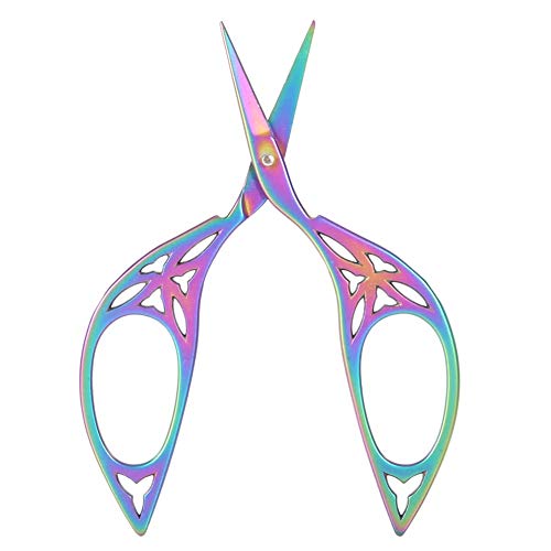 Vintage Creative Leaf Design Scissors, Stainless Steel Needlework Scissors with Gift Package for Embroidery, Sewing, DIY(color)