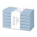 Blue Needles Solid Cloth Napkins 100% Cotton Set of 6-18 x 18 Inches - color: Ice Blue, size: 18" x 18" (Set of 6)