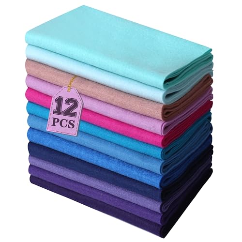 HaoFeiJH 6Pcs Felt Sheets 8"x20" (Neon Colour 12pcs) - color: Neon Colour 12pcs