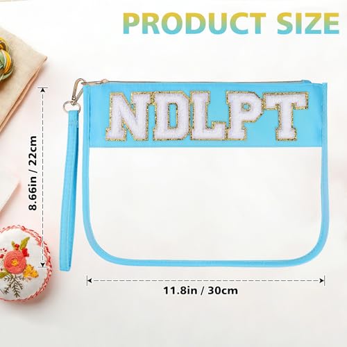 Needlepoint Project Bag Sewing Gifts Embroidery Sewing Bag Craft Storage Organizer NDLPT Clear Zip Pouch Bag - color: Blue, size: Flat-M