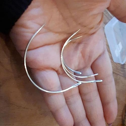 4 Pcs Silver Curved Leather Sewing Needles, Heavy Duty, Set for Weaving, Crafts & Repairing