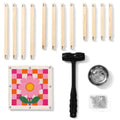 Needlepoint Stretcher Bars Kit – 8", 10" & 12" Wooden Needlepoint Frame Set with Stainless Steel Tacks, Magnetic Tray & Assembly Mallet for Needlepoint & Embroidery