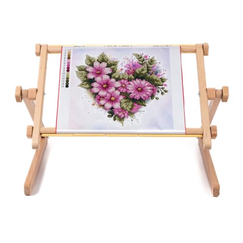 Needlework Table and Lap Hands-Free Stand with Adjustable Frame Chaffinch Tapestry Cross Stitch Embroidery Frame Holder (Beige, 15.7" x 22") - size: 15.7" x 22"