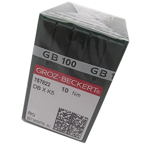 GROZ-BECKERT Needle in CKPSMS Clear Plastic Box- 100 Groz Beckert DBXK5 Industrial Embroidery Sewing Machine Needles Compatible with Tajima Barudan SWF (Size 100/16) - size: Size 100/16