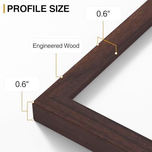 Vittanly 4x4 Picture Frame for Wall or Tabletop, Brown - color: Brown, size: 4x4