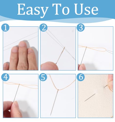 12 PCS Punch Needle Threaders, 7.87 Inch Long Needle Threader for Embroidery Floss, Easy Threading for Punch Needles Tool, Yarn & Cross Stitch Sewing Accessories (Green & White)