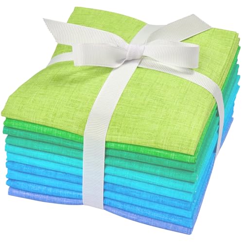 Craftido - 11 Options Solids with Tweed Tonals - Assorted Color Cotton Quilting Fabric Bundles 10pcs Fat Quarters 18"x21" - Medium Weight 5.2oz - for Quilting, Sewing and Crafts - Pastel Colors - color: Pastel Colors