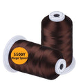 Simthread Embroidery Thread 5500 Yards Dark Brown 058, 2 Huge Spools 40wt Polyester for Brother, Babylock, Janome, Singer, Pfaff, Husqvarna, Bernina Machine - color: Dark Brown