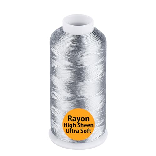 Simthread Rayon Embroidery Thread 5500 Yards, 40wt 100% Rayon Viscose for Commercial and Domestic Machines - Gray 1118 - color: Gray1118