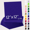 12" x 12" Felt Sheets for Crafts, 2mm Stiff Felt Fabric (12 Pcs), Navy Blue - color: Navy Blue