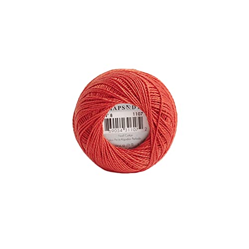 Rhapsody Pearl Cotton Thread Size 8 Crochet Thread Perle 12 Balls Set Hand Knitting, Embroidery, Sashiko, Cross-Stitch, Sewing, Needlepoint, DIY, Quilting (DK Burnt Orange, Col. 1107) - color: DK Burnt Orange, Col. 1107