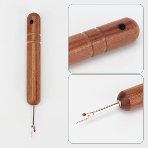 FMTYAOIU 4 Pcs Wooden Sewing Quilting Tools Include Tailor Clapper,Seam Roller,Stiletto,Seam Rippers for Flattening Fabrics and Point Pressing, Wooden Tailors for Ironing