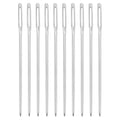 uxcell 60 Pcs Large Eye Sewing Needles, 2.05 Inch 1.25mm High Carbon Iron Embroidery Thread Needle Sewing Blunt Needle Knitting Needles for Hand Sewing Art Crafts, Silver - size: 52mm, 1.25mm