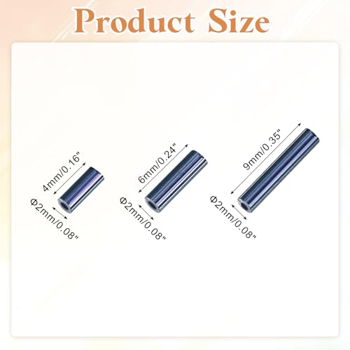 MECCANIXITY 2000pcs Glass Bugle Beads 4/6/9mm Long Tube Cylinder Beads - color: Gunmetal Black