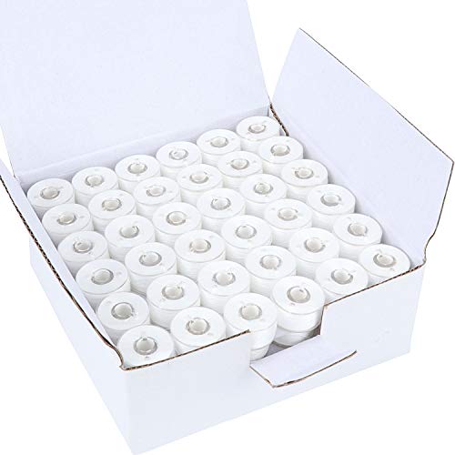 New brothread 144pcs Size A SA156 Prewound Bobbin Thread -White - color: White SA156 90WT
