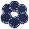 Linen Coasters for Drinks Set of 6, Navy - color: 1120 - Navy, size: 6 inches