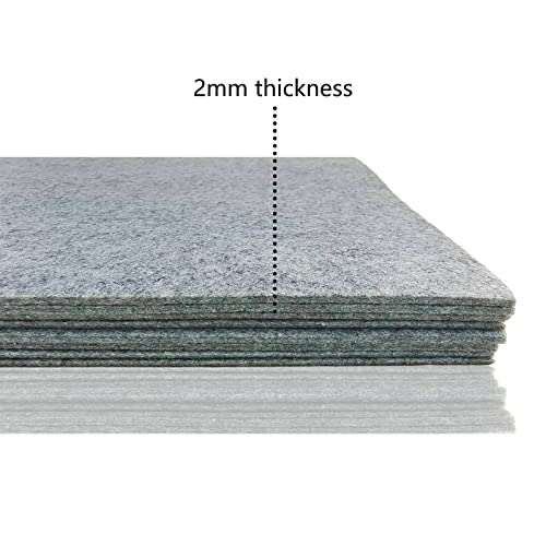 Jtnohx Stiff Felt, 2mm Thick Felt Sheets for Crafts, 8"x12" Hard Felt Fabric Squares 8Pcs for DIY Projects (Grey Color) - color: Grey
