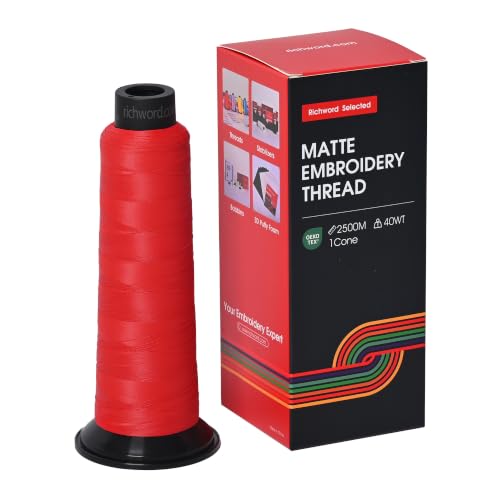 BAI Matte Machine Embroidery Thread 120D/2 40 wt Low Shine Red-8035 - color: Red-8035