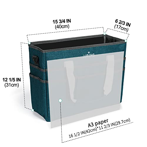 JJRING Craft Organizer Tote Bag Large Art Storage Caddy Bluish Green - color: Bluish Green, size: Large