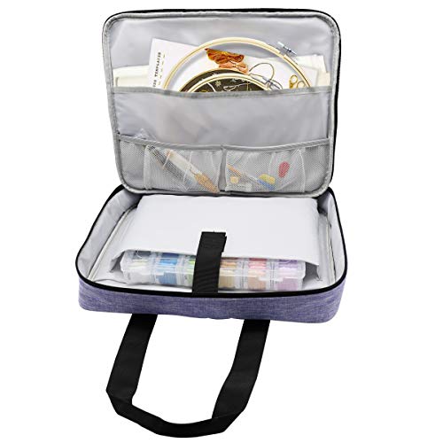 ATTERET Embroidery Cross Stitch Starter Kit, 108 Threads, 3 Hoops, Purple - color: Purple