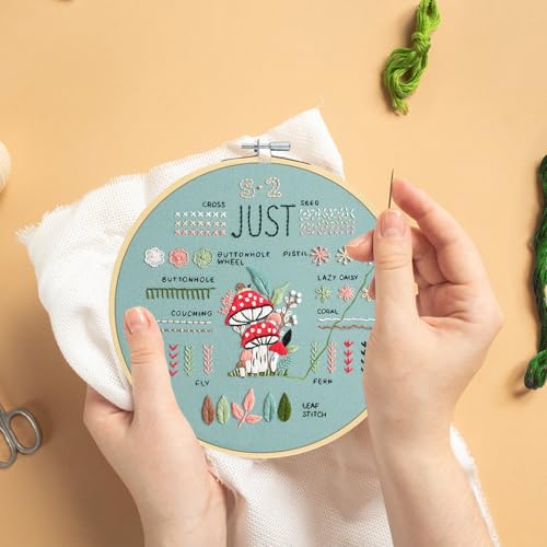 3 Sets Embroidery Kit for Beginners to Learn 36 Basic Embroidery Stitches Practice Kit,Hand Embroidery Cross Stitch Kits for Beginners with Embroidery Patterns, Hoop,Threads,Tools - color: Beginner Kit