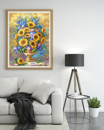 Moohue 14ct Counted Stamped Cross Stitch Kits for Adults Flowers Printed Cross Stitch Patterns Art Crafts Cross Stitch Supplies (Flowers 11) - color: Flowers 11
