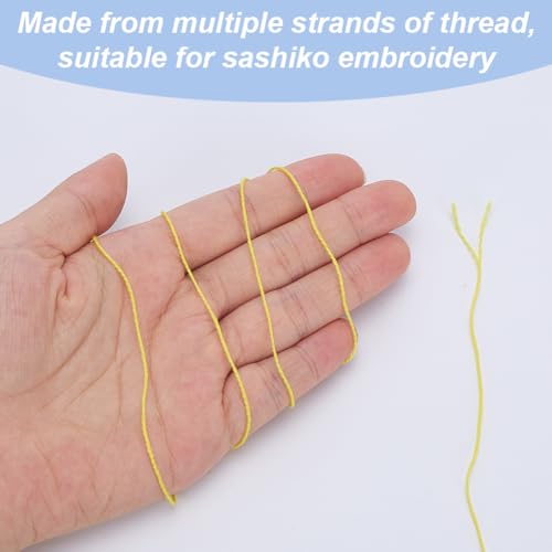 FREEBLOSS 4 Pcs Sashiko Thread Sashiko Skein 100M * 4 Colors Pure Cotton Embroidery Thread Japanese Sewing Threads Quilting and Embroidery Kit Supplies, Yellow and Orange - color: Sunset Yellow Theme