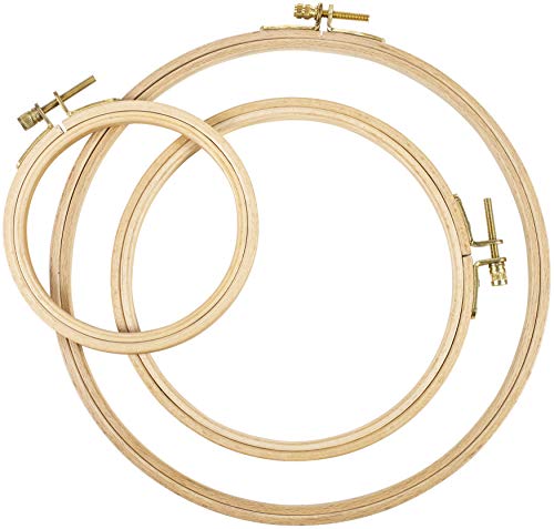 FRANK A EDMUNDS 4", 6" & 8" Beechwood Embroidery Hoop Set 3/Pkg