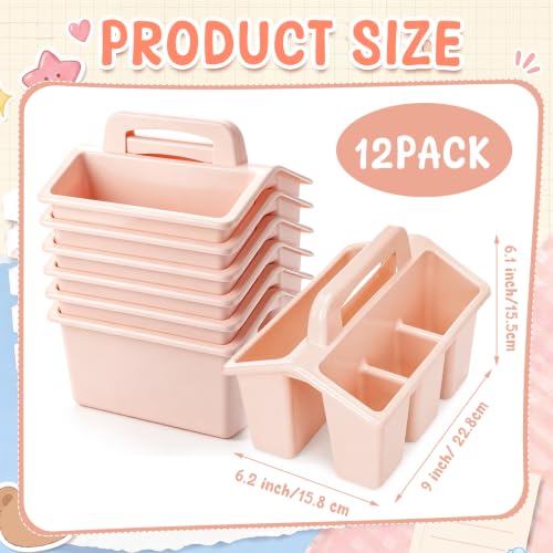 WILLBOND 12 Pcs Classroom Storage Caddies Stackable Utility Caddy, Pink - color: Pink