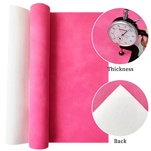 Pink Soft Faux Suede Fabric 30x135cm Synthetic Faux Leather Frosted Leatherette for Hair Bows Earrings Jewelry Making - color: Pink