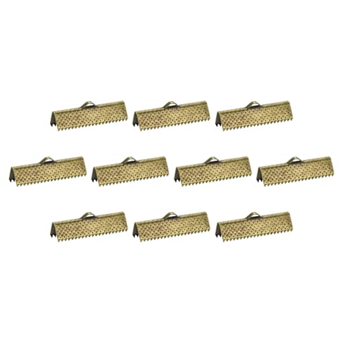 uxcell 280Pcs Bronze Tone Cord Ends, Crimp Clamp Ends for DIY Jewelry Making - color: Bronze Tone, size: 25mm