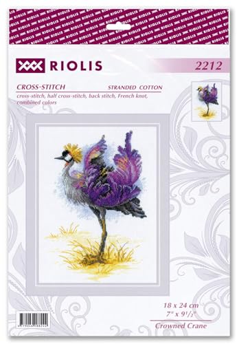 RIOLIS 2212 Crowned Crane Counted Cross Stitch Kit 7 x 9.5 in - style: Crowned Crane 2212