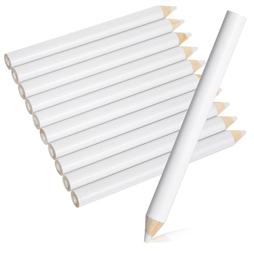10 Pcs Fabric Marking Pencils, White Sewing Pencil for Fabric Sewing Tailor Chalk Pencils, Washable Erasable Marking and Tracing Tool for Quilting Dressmaker Craft