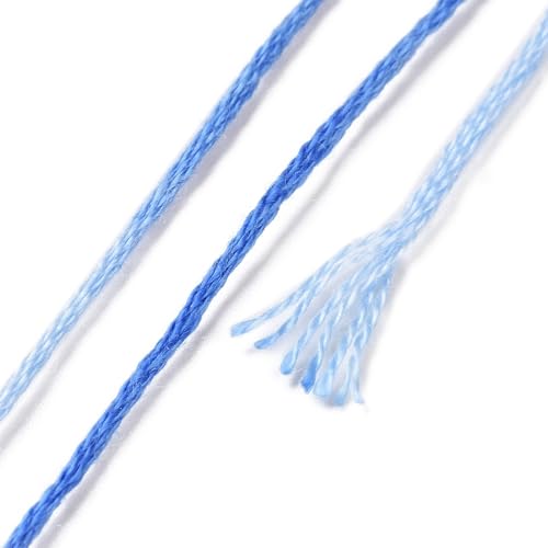 10 Skeins Dodger Blue 0.5mm 6-Ply Polyester Embroidery Floss Cross Stitch Threads Segment Dyed Gradient for DIY Craft Hand Sewing Knitting DIY Crafts Jewelry Making 8.75 Yards(8m)/Skein - color: Dodger Blue