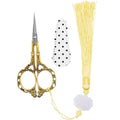 BIHRTC 4.5Inch Embroidery Stainless Steel Scissors with Leather Cover Tassel DIY Tools Dressmaker Small Shears Precision for Crafting Thread Cutting Sewing DIY Artwork Housework - size: 4.5inch, style: Style 1102