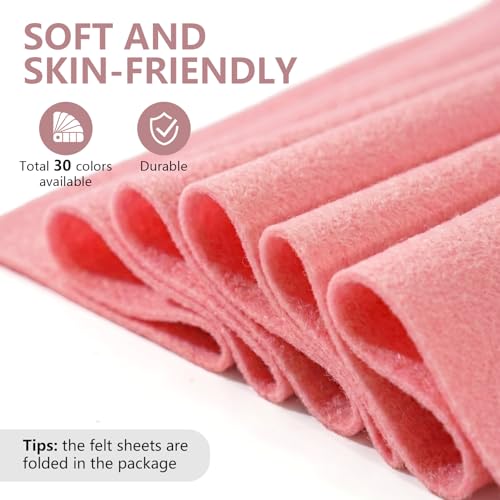 Pink Soft Felt Sheet 36'' X 36'', 1.4mm Large Felt Fabric Sheet for Crafts - color: Pink