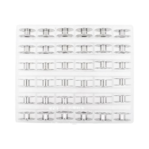 Mandala Crafts Empty SA155 Bobbins for Brother Sewing Machine, 36 Metal Class Size L Bobbins Compatible with Singer, Kenmore, Bernina, Janome, Elna - color: Silver, size: Size L 36 Rolls
